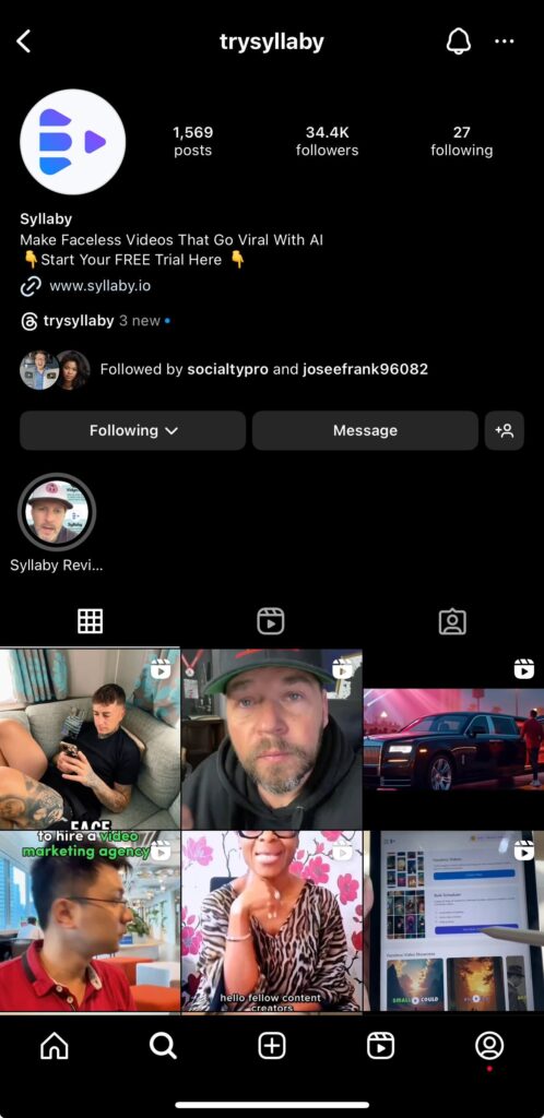 instagram following list order